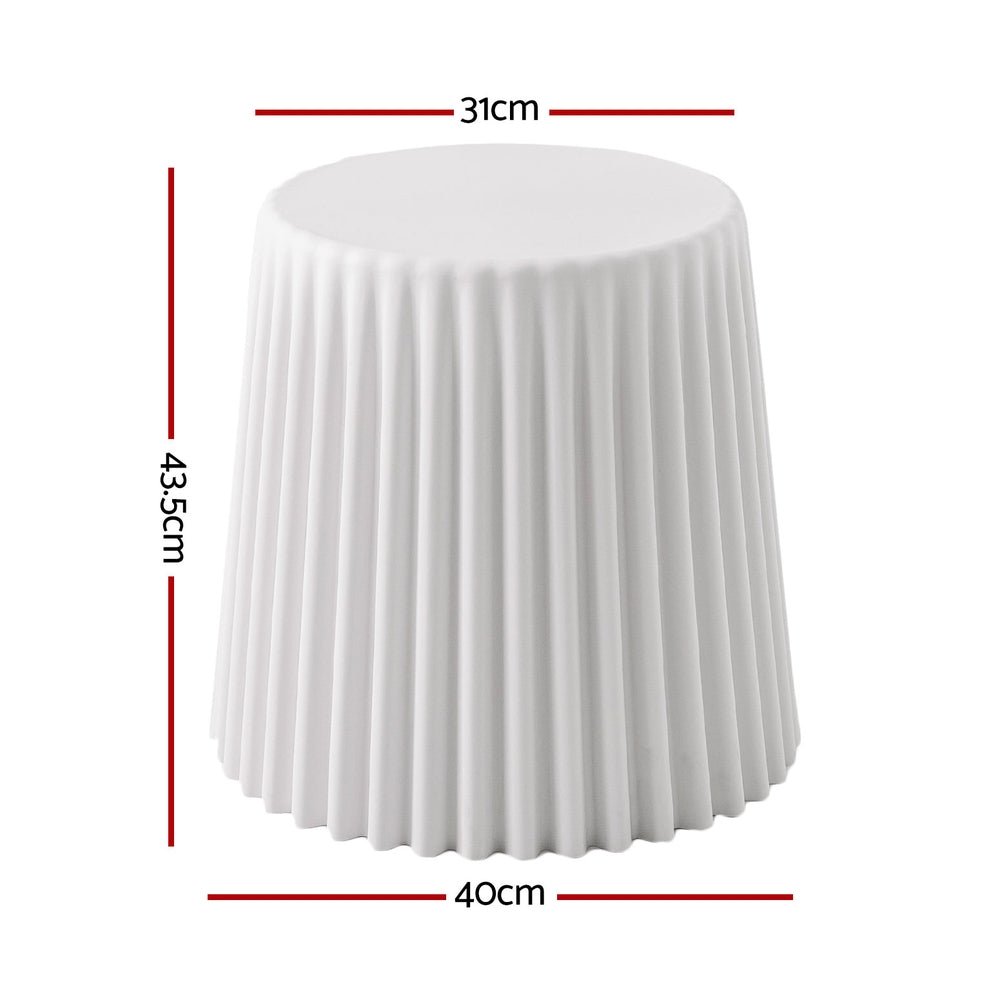 Set of 4 Cupcake Bar Stools Stackable Foot Stool White - Furniture > Bar Stools & Chairs > Table & Bar Stools - Rivercity House & Home Co. (ABN 18 642 972 209) - Affordable Modern Furniture Australia