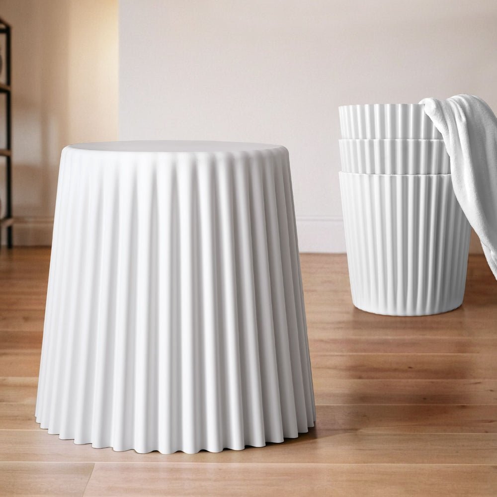 Set of 4 Cupcake Bar Stools Stackable Foot Stool White - Furniture > Bar Stools & Chairs > Table & Bar Stools - Rivercity House & Home Co. (ABN 18 642 972 209) - Affordable Modern Furniture Australia