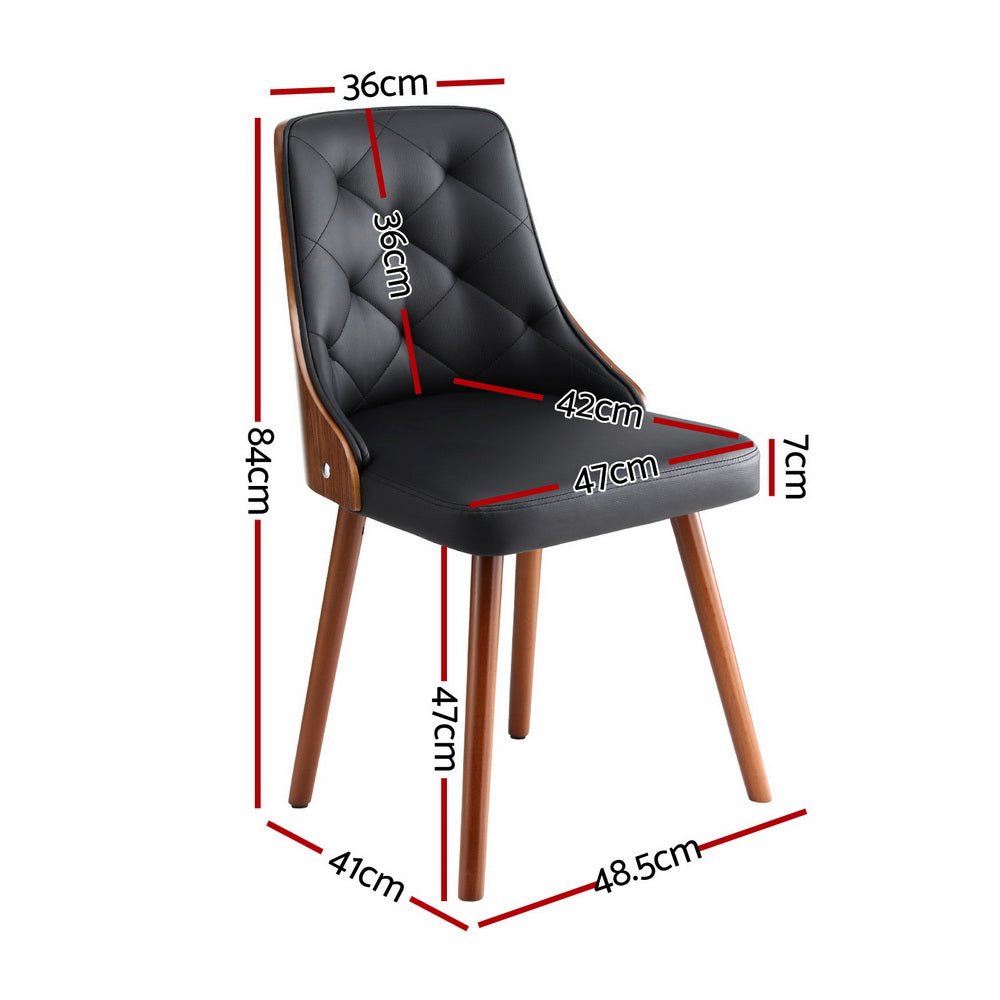 Set of 4 Dining Chairs Black PU - Furniture > Dining > Kitchen & Dining Chairs - Rivercity House & Home Co. (ABN 18 642 972 209) - Affordable Modern Furniture Australia
