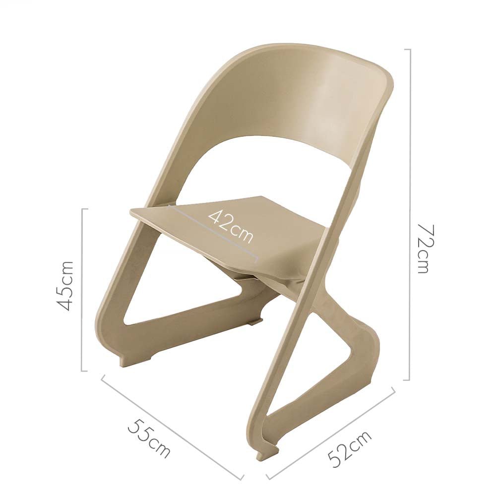 Set of 4 Dining Chairs Office Cafe Lounge Seat Stackable Plastic Leisure Chairs Beige - Furniture > Dining > Kitchen & Dining Chairs - Rivercity House & Home Co. (ABN 18 642 972 209) - Affordable Modern Furniture Australia