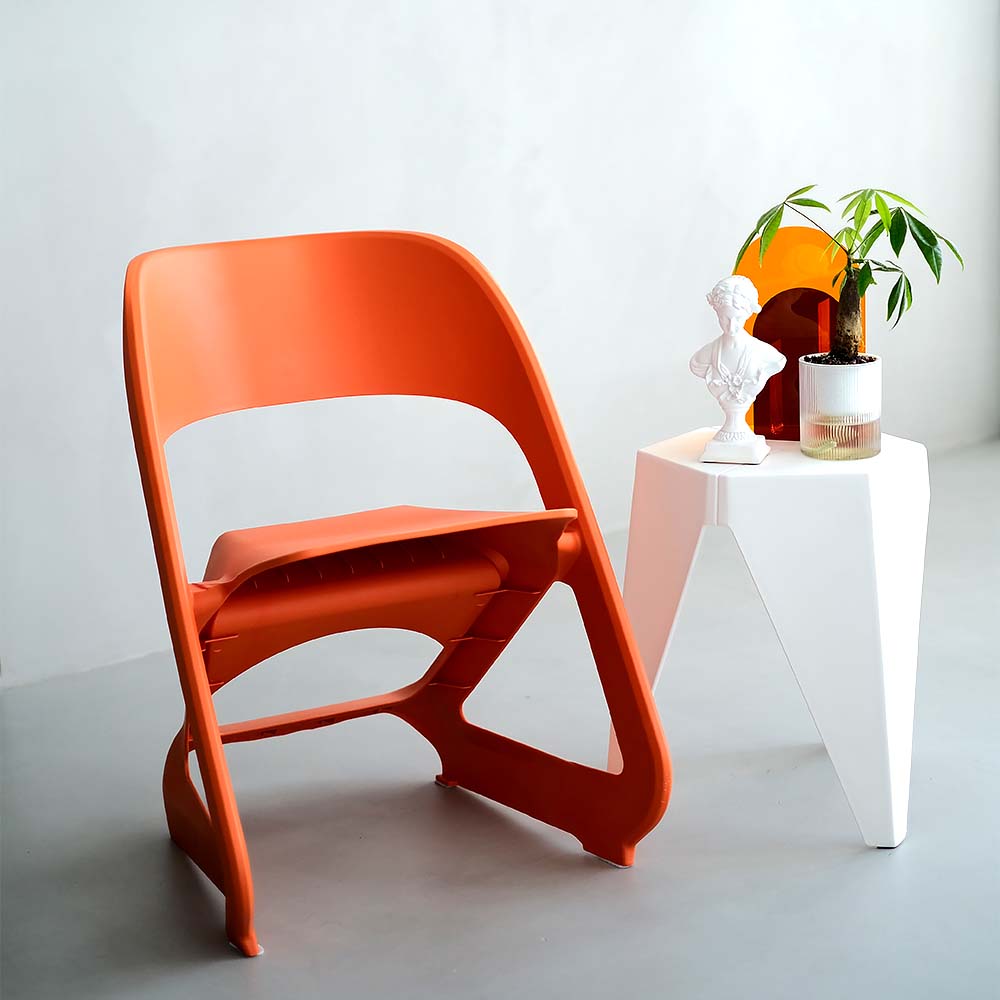 Set of 4 Dining Chairs Office Cafe Lounge Seat Stackable Plastic Leisure Chairs Orange - Furniture > Dining > Kitchen & Dining Chairs - Rivercity House & Home Co. (ABN 18 642 972 209) - Affordable Modern Furniture Australia