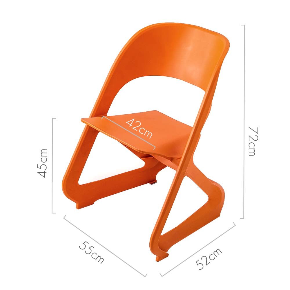 Set of 4 Dining Chairs Office Cafe Lounge Seat Stackable Plastic Leisure Chairs Orange - Furniture > Dining > Kitchen & Dining Chairs - Rivercity House & Home Co. (ABN 18 642 972 209) - Affordable Modern Furniture Australia