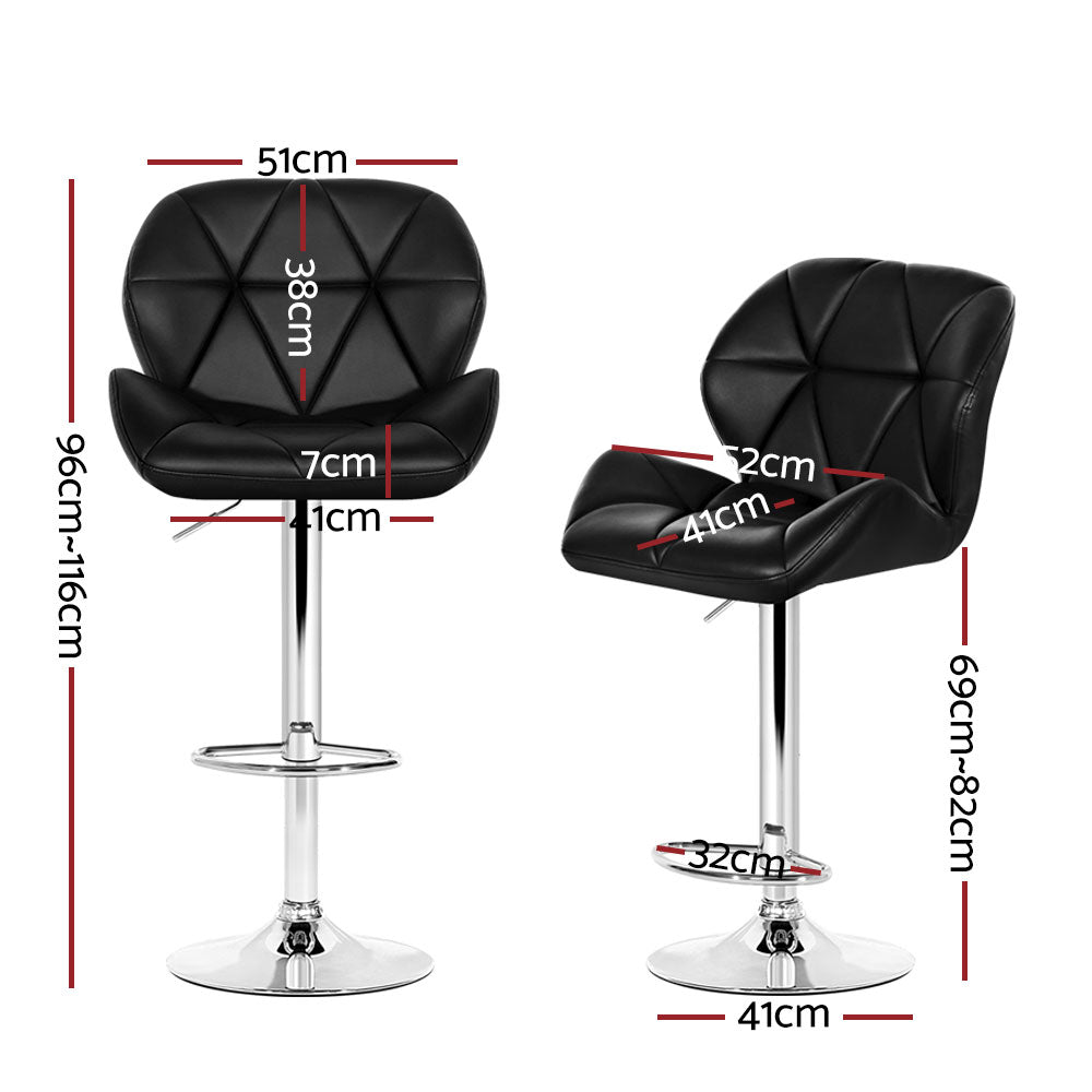 Set of 4 Kitchen Bar Stools - Black and Chrome - Rivercity House & Home Co. (ABN 18 642 972 209) - Affordable Modern Furniture Australia