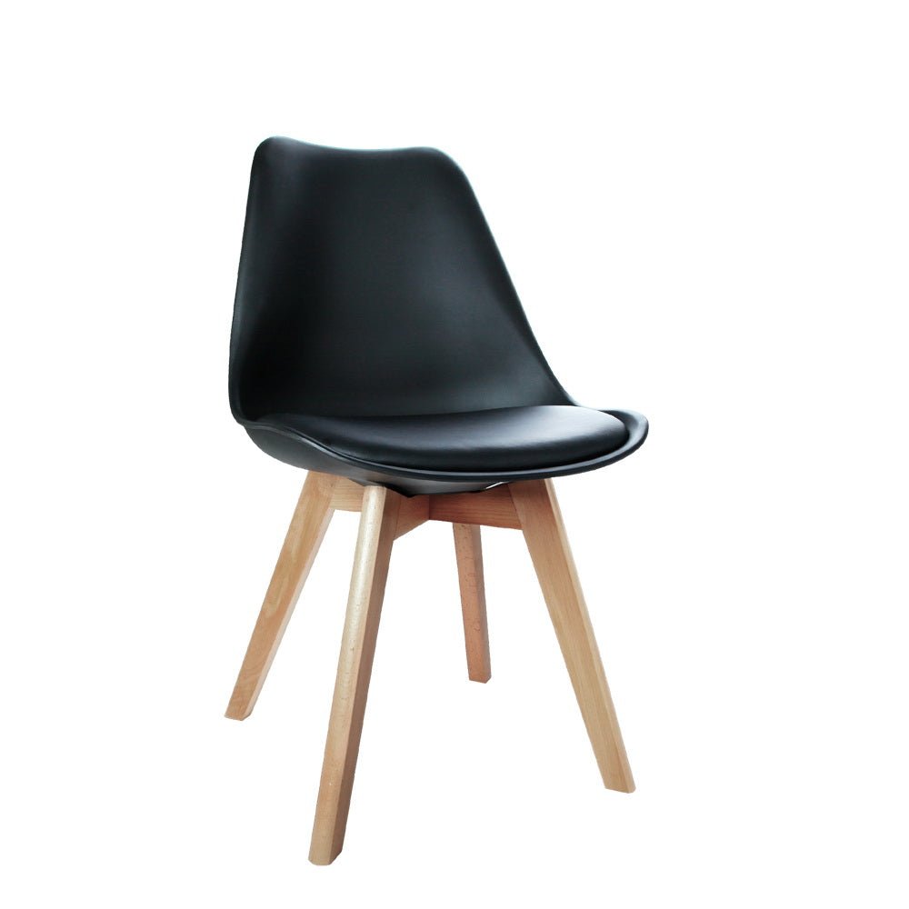 Set of 4 Padded Dining Chairs - Black - Furniture - Rivercity House & Home Co. (ABN 18 642 972 209) - Affordable Modern Furniture Australia
