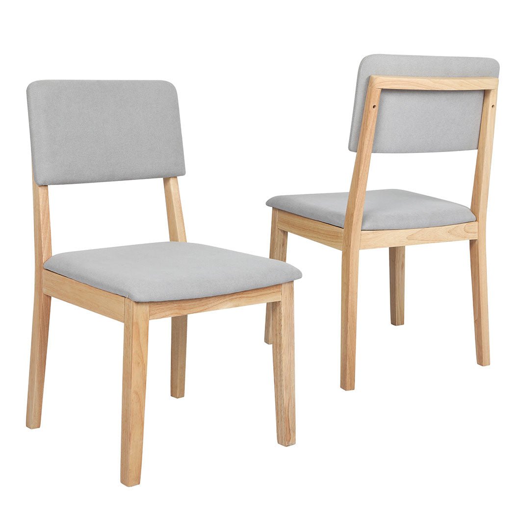 Set of 8 Upholstered Dining Chairs with Open Back - Natural & Grey - Rivercity House & Home Co. (ABN 18 642 972 209) - Affordable Modern Furniture Australia