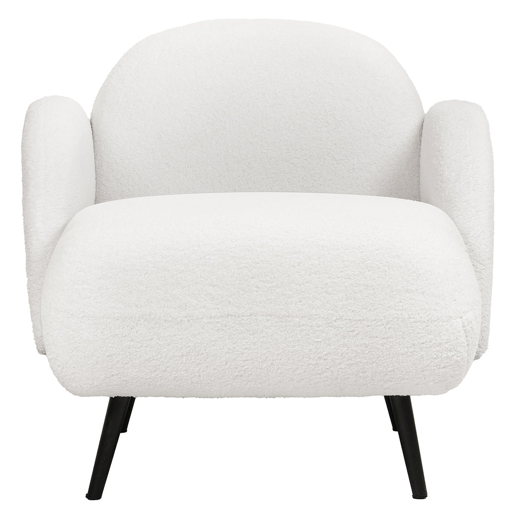 Sherpa Fleece Upholstered Single Sofa Chair - White - Rivercity House & Home Co. (ABN 18 642 972 209) - Affordable Modern Furniture Australia
