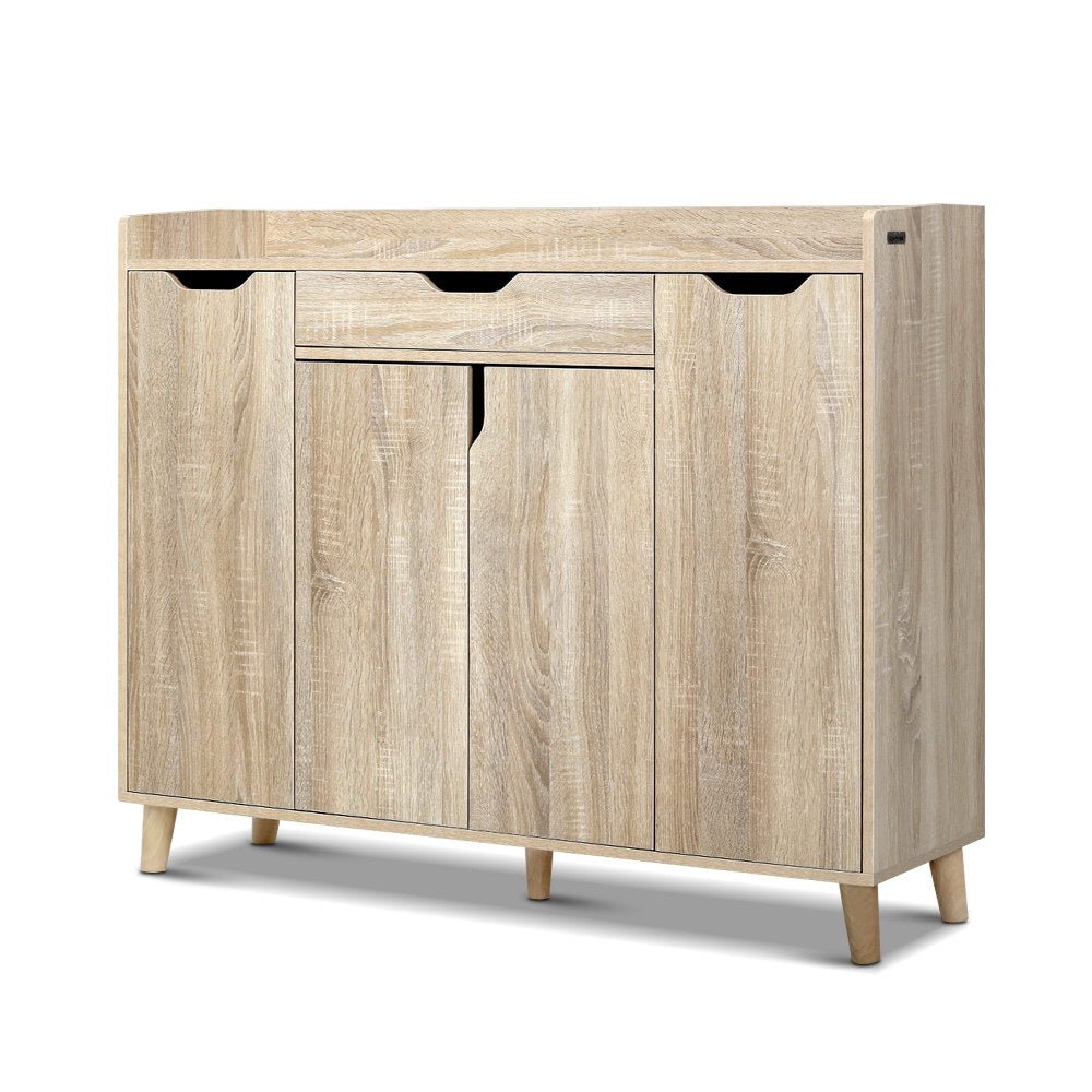 Shoe Cabinet Shoes Storage Rack 120cm Organiser Drawer Cupboard Wood - Rivercity House & Home Co. (ABN 18 642 972 209) - Affordable Modern Furniture Australia