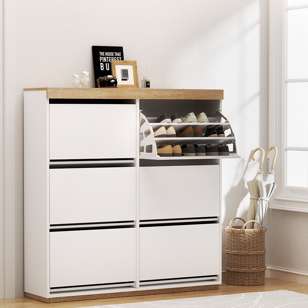 Shoe Rack Cabinet 3 - Tier 45 Pairs White - Furniture > Living Room > Shoe Storage - Rivercity House & Home Co. (ABN 18 642 972 209) - Affordable Modern Furniture Australia