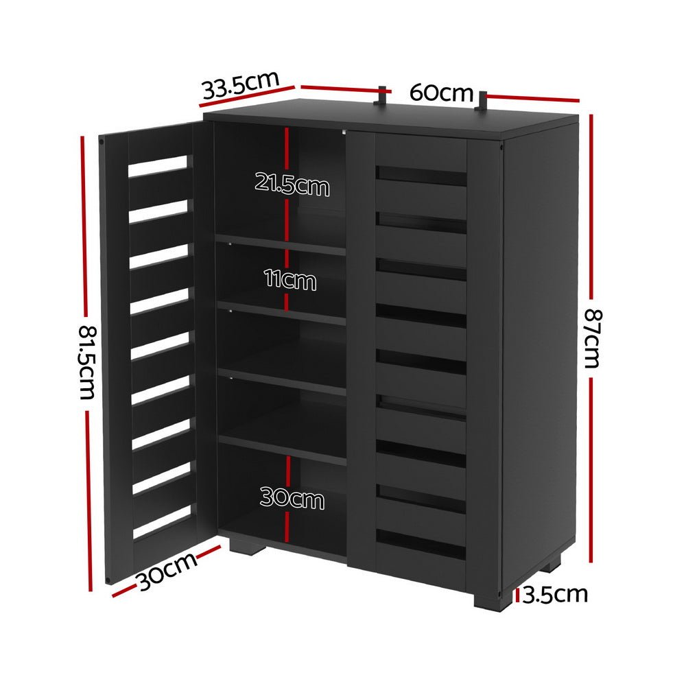 Shoe Rack Storage Cabinet 20 Pairs 5 - tier Black Alster - Furniture > Living Room > Shoe Storage - Rivercity House & Home Co. (ABN 18 642 972 209) - Affordable Modern Furniture Australia