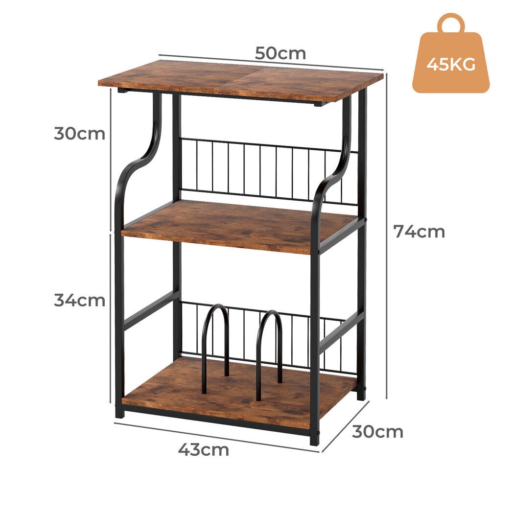 Side Table 3 - Tier Storage Shelf Modern Table - Rivercity House & Home Co. (ABN 18 642 972 209) - Affordable Modern Furniture Australia