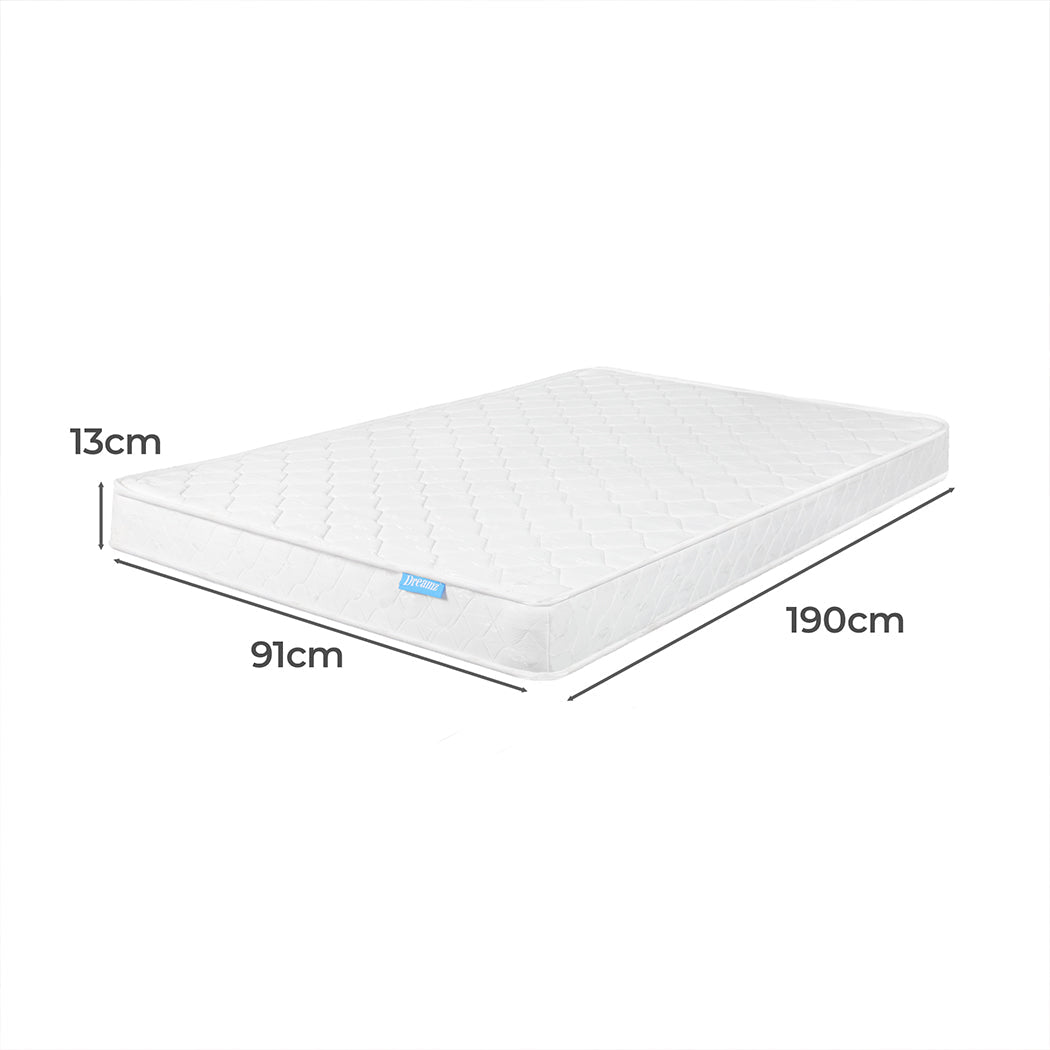 Single Bonnell Spring Coil Mattress - White - Rivercity House & Home Co. (ABN 18 642 972 209) - Affordable Modern Furniture Australia