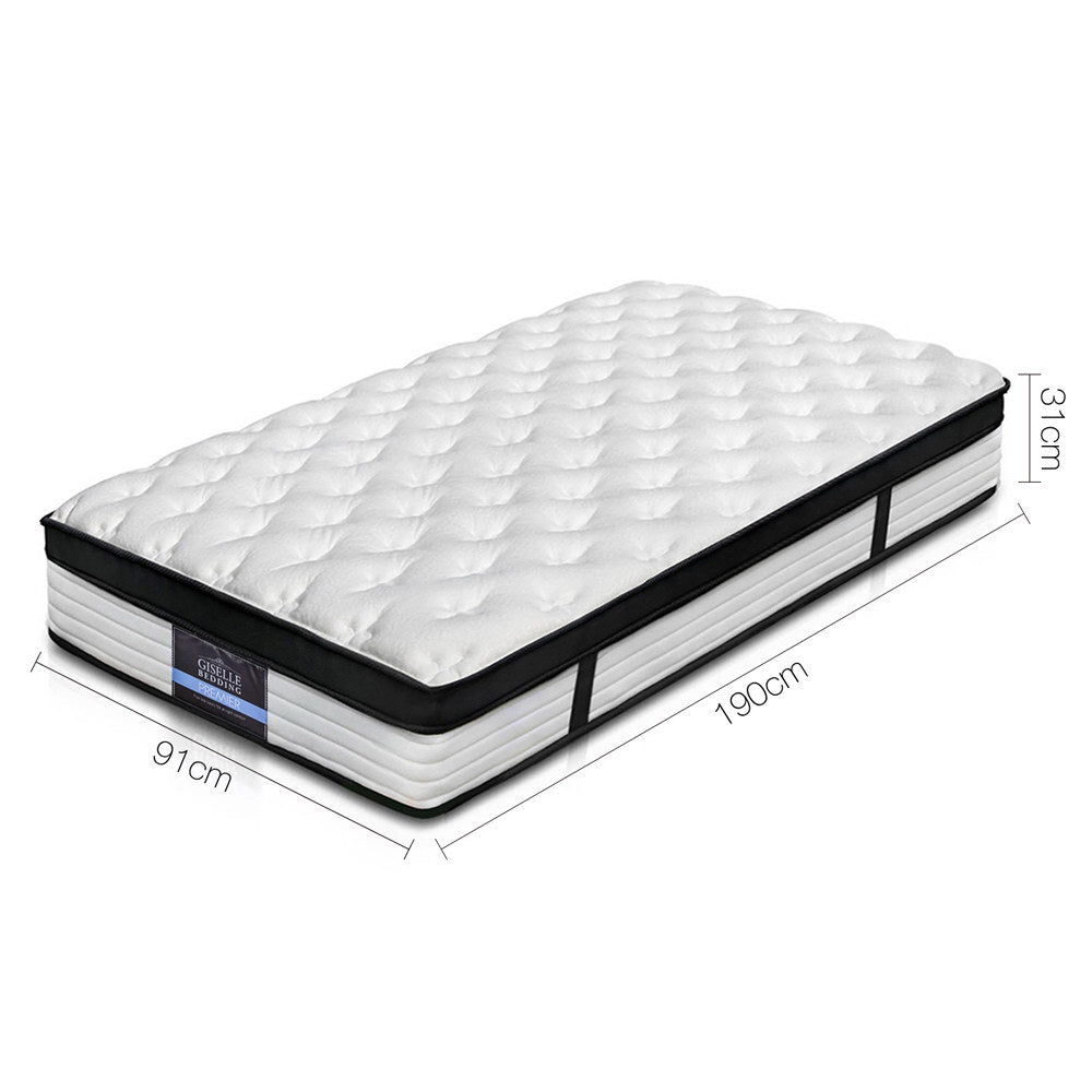 Single Size | Devon Euro Top Pocket Spring Mattress (Medium) - Rivercity House & Home Co. (ABN 18 642 972 209) - Affordable Modern Furniture Australia