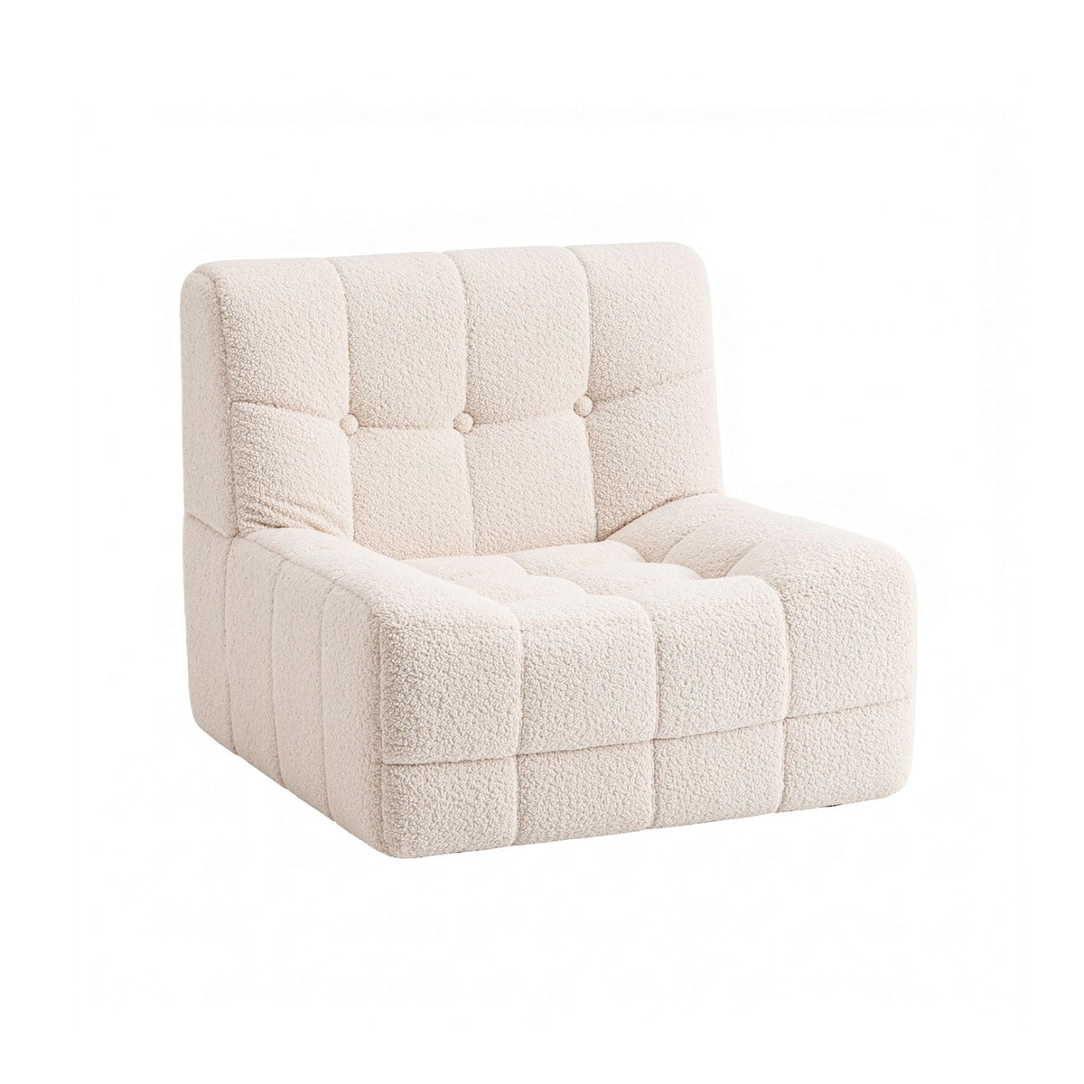 Single Small Boneless Couches for Living Room White Fabric - Furniture > Sofas > Sofas & Sofa Beds - Rivercity House & Home Co. (ABN 18 642 972 209) - Affordable Modern Furniture Australia