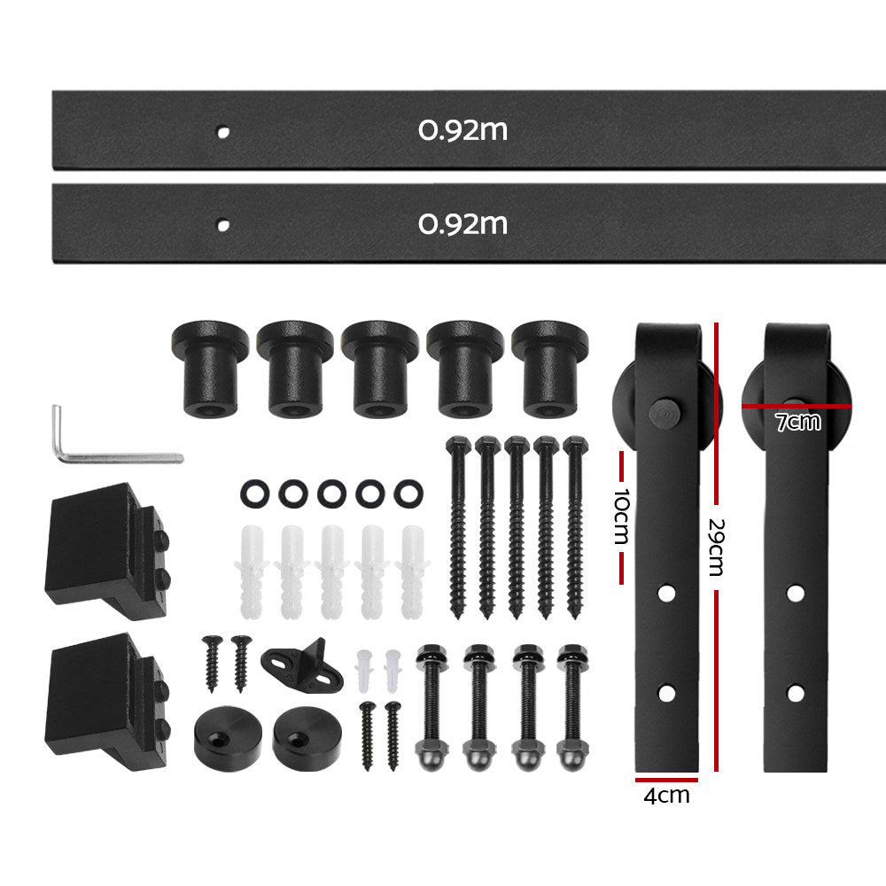 Sliding Barn Door Hardware Track Set 1.83m - Home & Garden > DIY > Door Hardware - Rivercity House & Home Co. (ABN 18 642 972 209) - Affordable Modern Furniture Australia