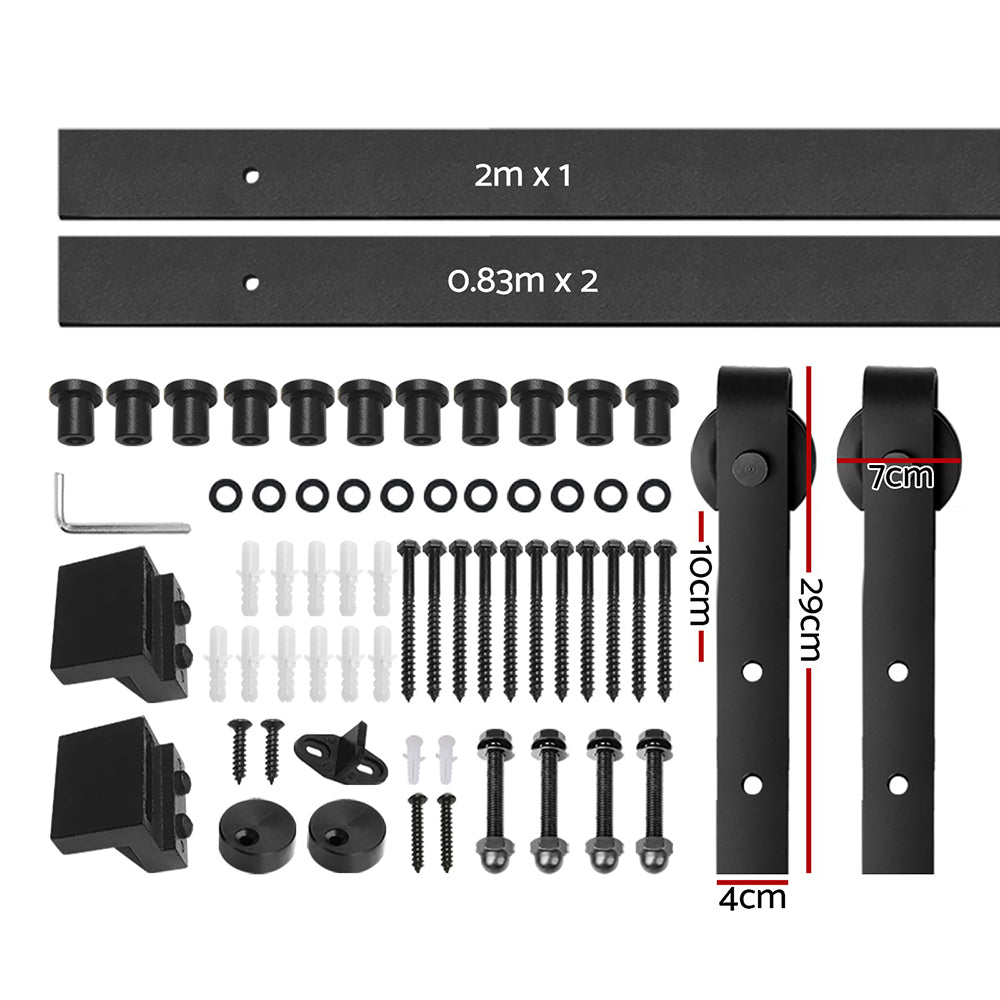 Sliding Barn Door Hardware Track Set 3.66m - Home & Garden > DIY > Door Hardware - Rivercity House & Home Co. (ABN 18 642 972 209) - Affordable Modern Furniture Australia