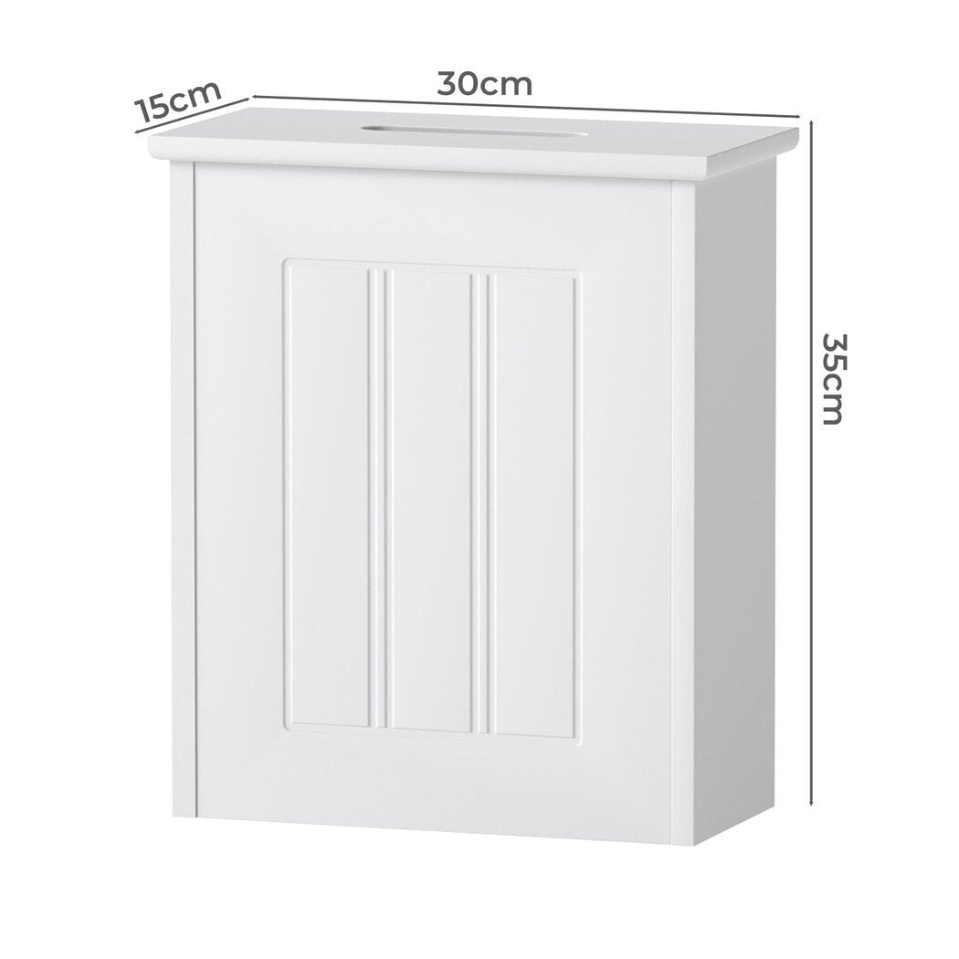 Slim Bathroom Storage Box with Lid for Toilet Paper Organiser Container - White - Rivercity House & Home Co. (ABN 18 642 972 209) - Affordable Modern Furniture Australia