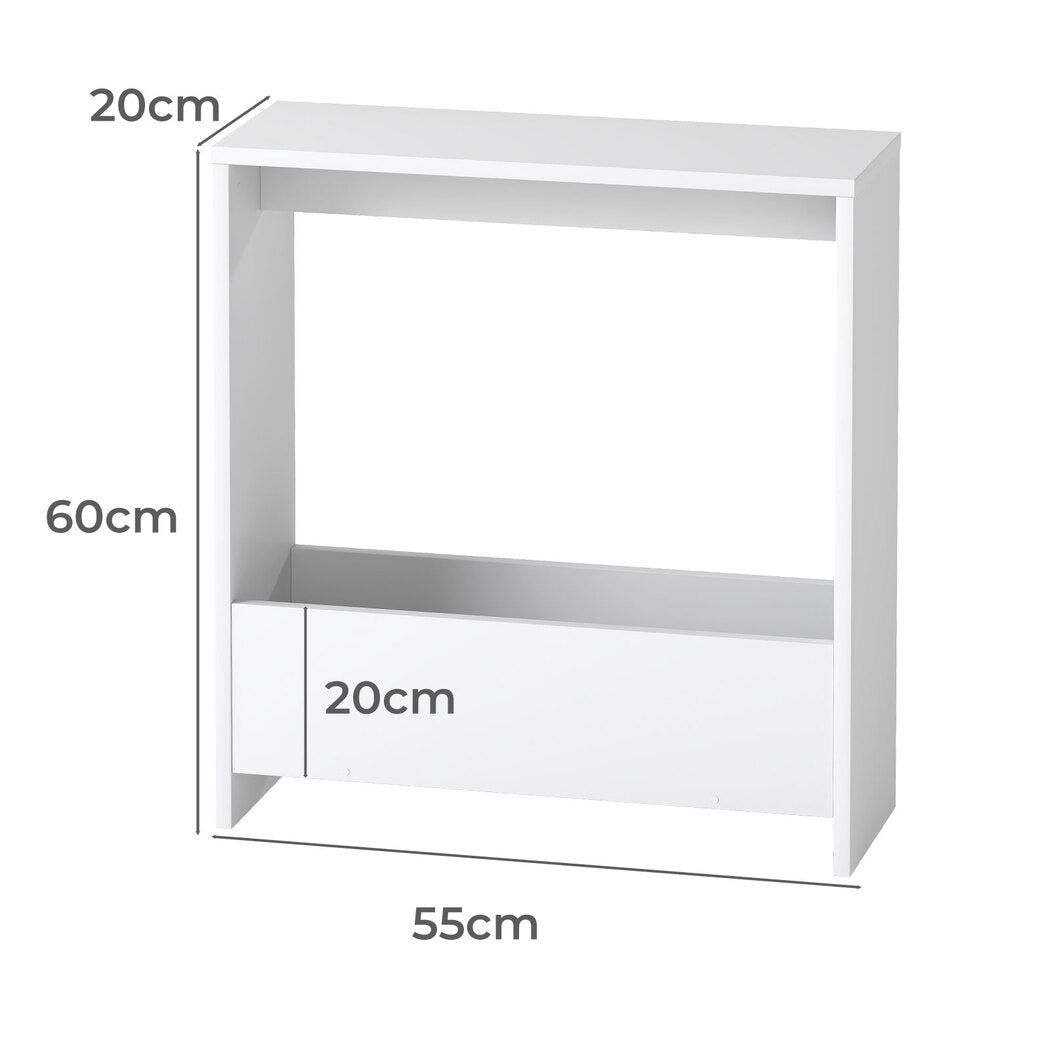 Small Side Table with Magazine Rack and Storage - White - Rivercity House & Home Co. (ABN 18 642 972 209) - Affordable Modern Furniture Australia