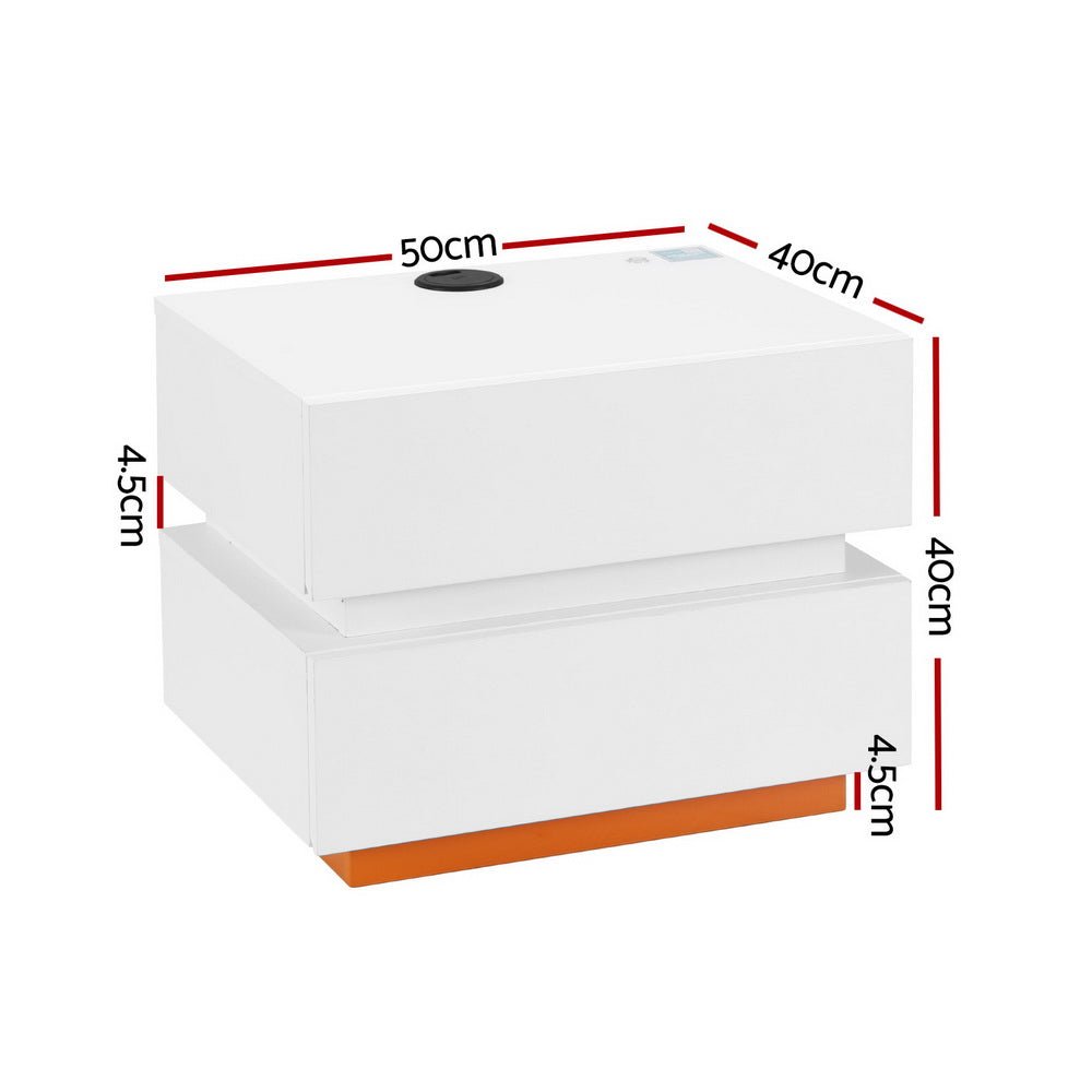 Smart Bedside Table LED Wireless Charging Ada - Furniture > Bedroom > Bedside Tables - Rivercity House & Home Co. (ABN 18 642 972 209) - Affordable Modern Furniture Australia