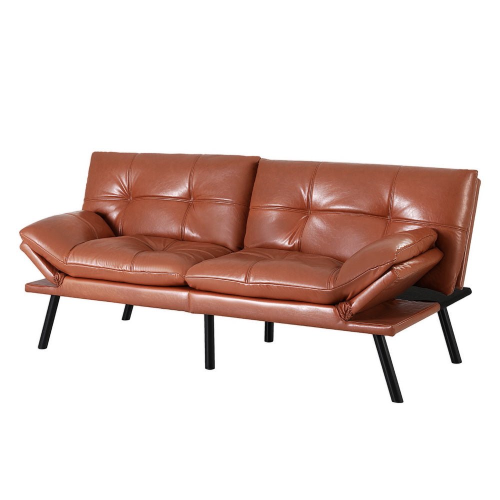 Sofa Bed Convertible 3 Seater Couch Recliner Lounge Chair Leather Brown - Furniture > Sofas > Sofas & Sofa Beds - Rivercity House & Home Co. (ABN 18 642 972 209) - Affordable Modern Furniture Australia