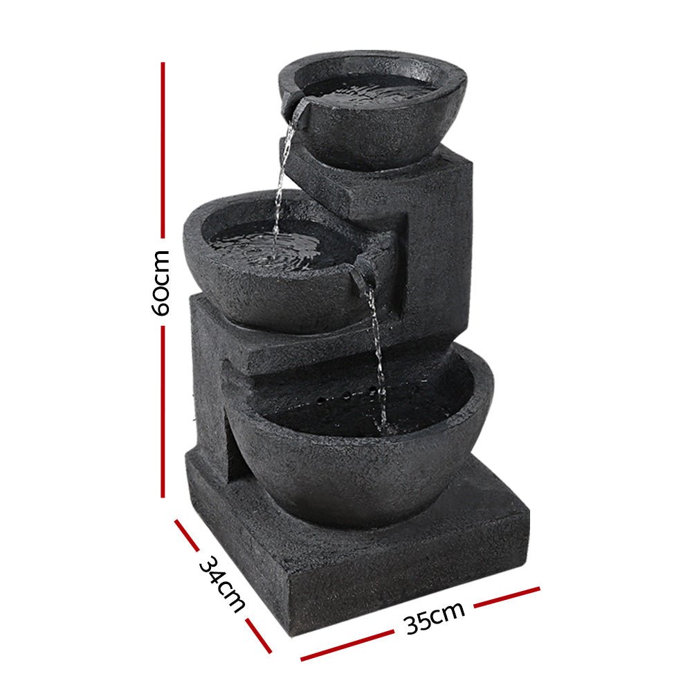Solar Fountain with LED Lights - Rivercity House & Home Co. (ABN 18 642 972 209) - Affordable Modern Furniture Australia