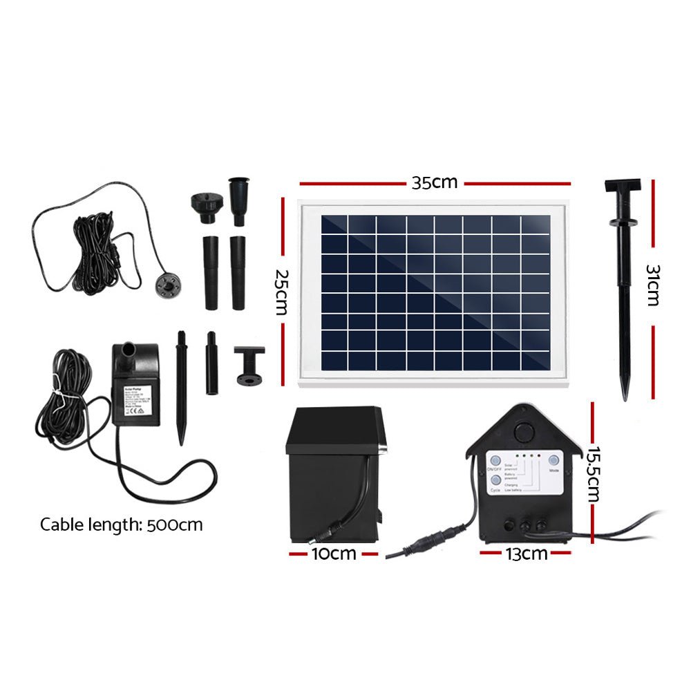 Solar Pond Pump Submersible Water Fountain with Battery Kit LED Lights 6.6FT - Home & Garden > Fountains > Fountain & Ponds Accessories - Rivercity House & Home Co. (ABN 18 642 972 209) - Affordable Modern Furniture Australia