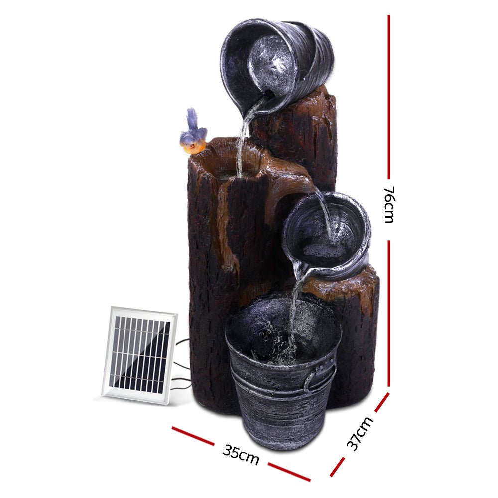 Solar Water Fountain Feature Garden Bird Bath Outdoor Pump Panel Battery - Rivercity House & Home Co. (ABN 18 642 972 209) - Affordable Modern Furniture Australia