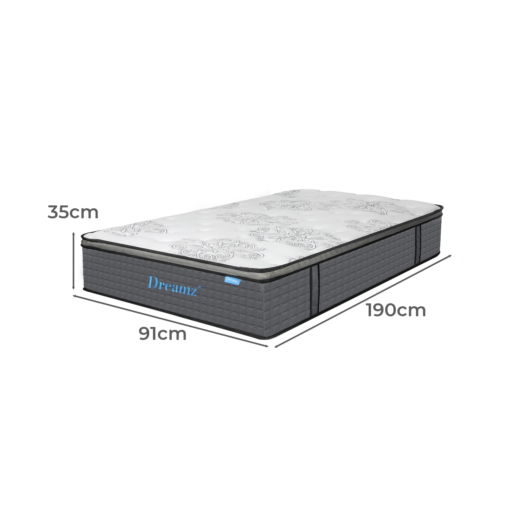 Spring Single Mattress 5 - Zone Pocket Spring with Egg - Crate Foam - White - Rivercity House & Home Co. (ABN 18 642 972 209) - Affordable Modern Furniture Australia