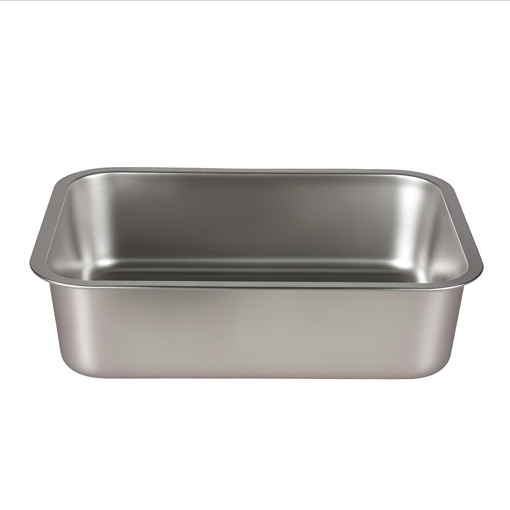 Stainless Steel Cat Litter Box 10cm Height Easy Entry Small Animals - Grey - Rivercity House & Home Co. (ABN 18 642 972 209) - Affordable Modern Furniture Australia