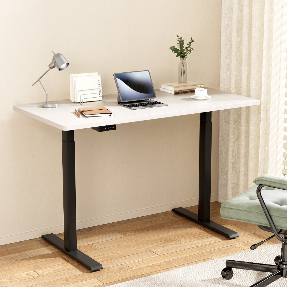 Standing Desk Electric Adjustable Sit Stand Desks Black White 140cm - Furniture > Office - Rivercity House & Home Co. (ABN 18 642 972 209) - Affordable Modern Furniture Australia