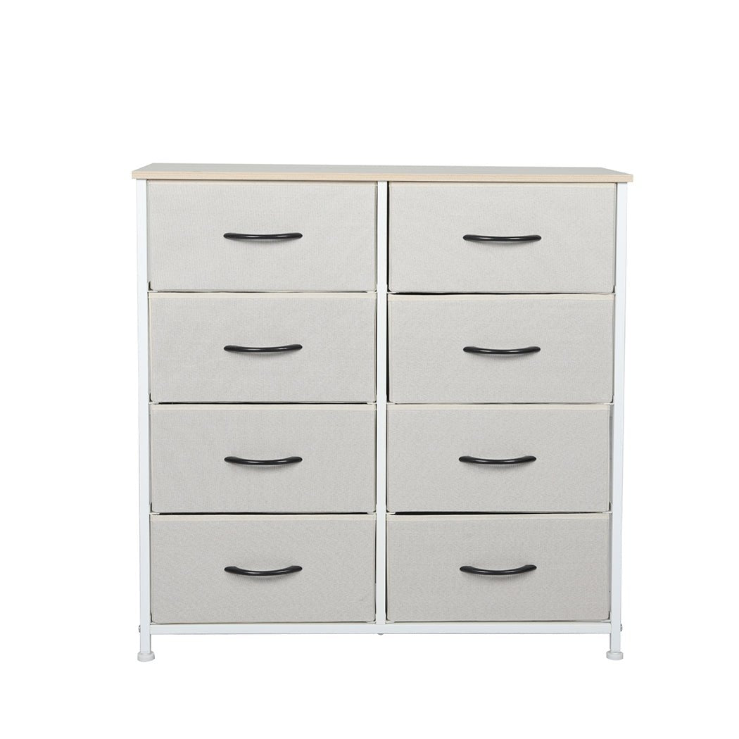 Storage Cabinet Tower Chest 8 Drawers - Beige - Rivercity House & Home Co. (ABN 18 642 972 209) - Affordable Modern Furniture Australia