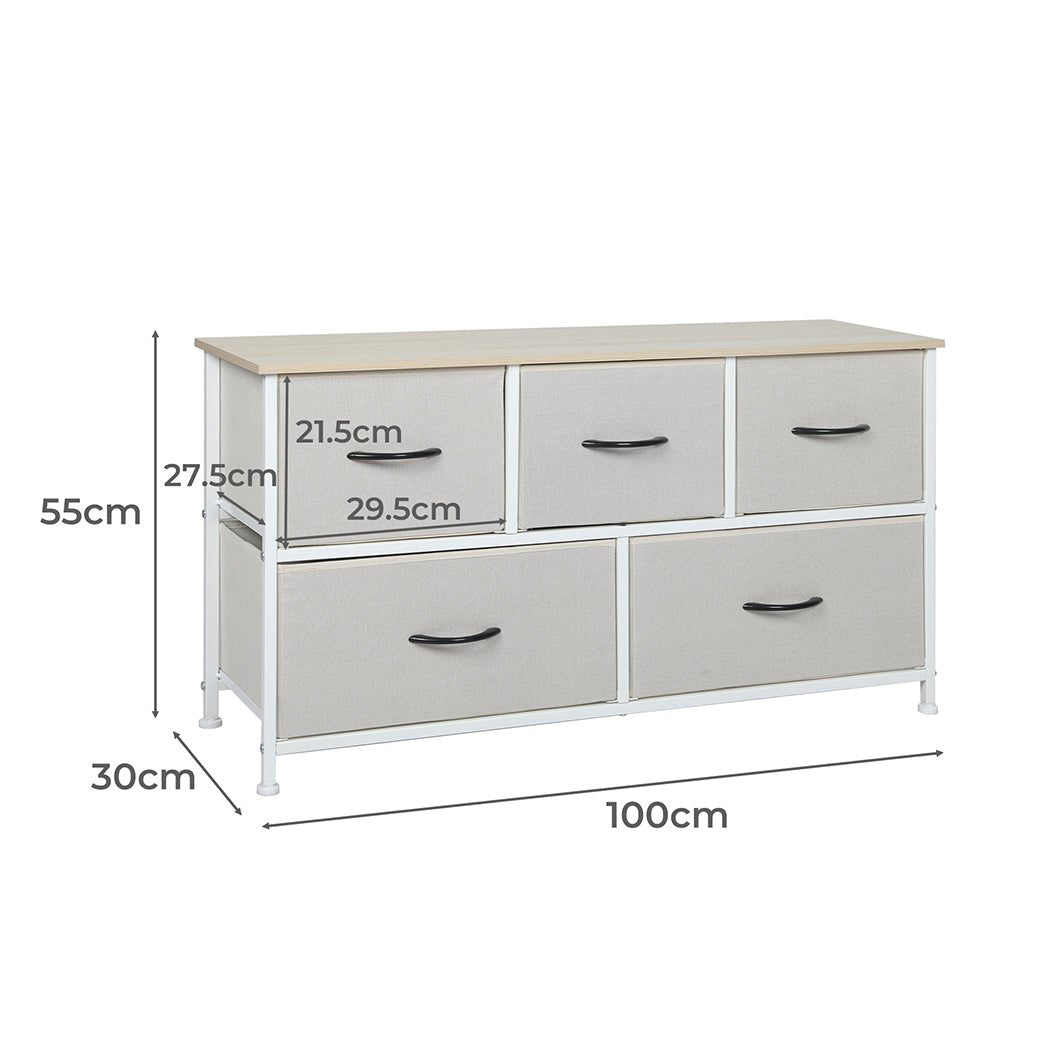 Storage Cabinet Tower Chest with Drawers - Beige - Rivercity House & Home Co. (ABN 18 642 972 209) - Affordable Modern Furniture Australia
