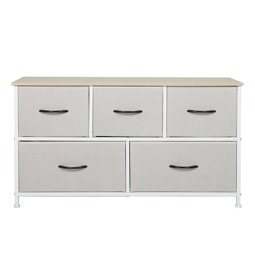 Storage Cabinet Tower Chest with Drawers - Beige - Rivercity House & Home Co. (ABN 18 642 972 209) - Affordable Modern Furniture Australia