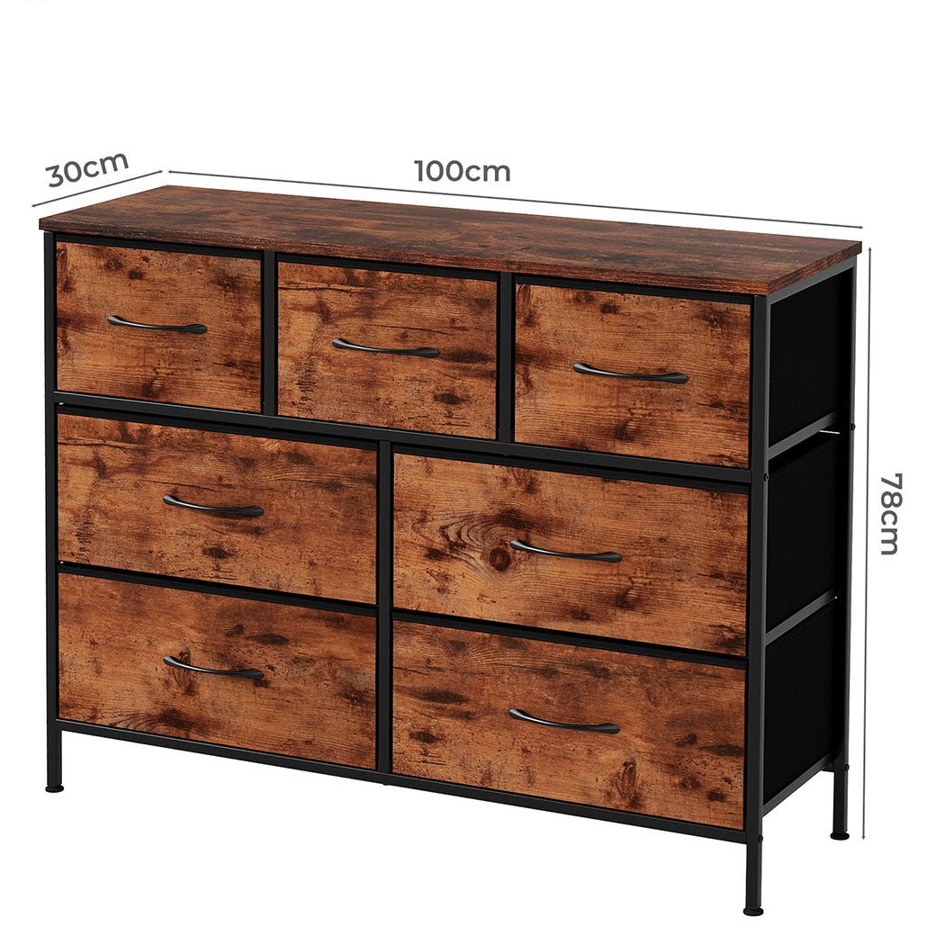 Storage Cabinet Tower Chest with Drawers - Brown - Rivercity House & Home Co. (ABN 18 642 972 209) - Affordable Modern Furniture Australia