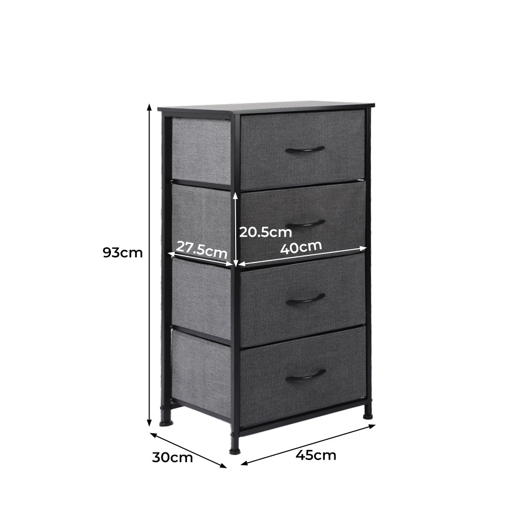 Storage Cabinet Tower Chest with Drawers - Dark Grey - Rivercity House & Home Co. (ABN 18 642 972 209) - Affordable Modern Furniture Australia