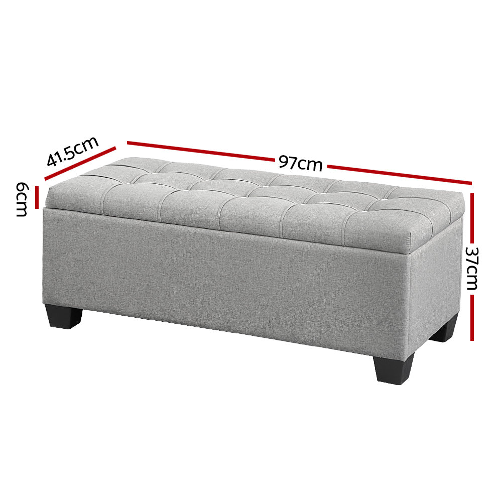 Storage Ottoman Blanket Box Grey - Furniture > Living Room - Rivercity House & Home Co. (ABN 18 642 972 209) - Affordable Modern Furniture Australia