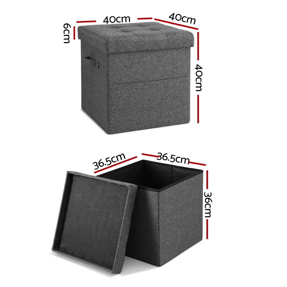 Storage Ottoman Rest Foot Stool Foldable - Furniture > Living Room > Ottomans & Footstools - Rivercity House & Home Co. (ABN 18 642 972 209) - Affordable Modern Furniture Australia