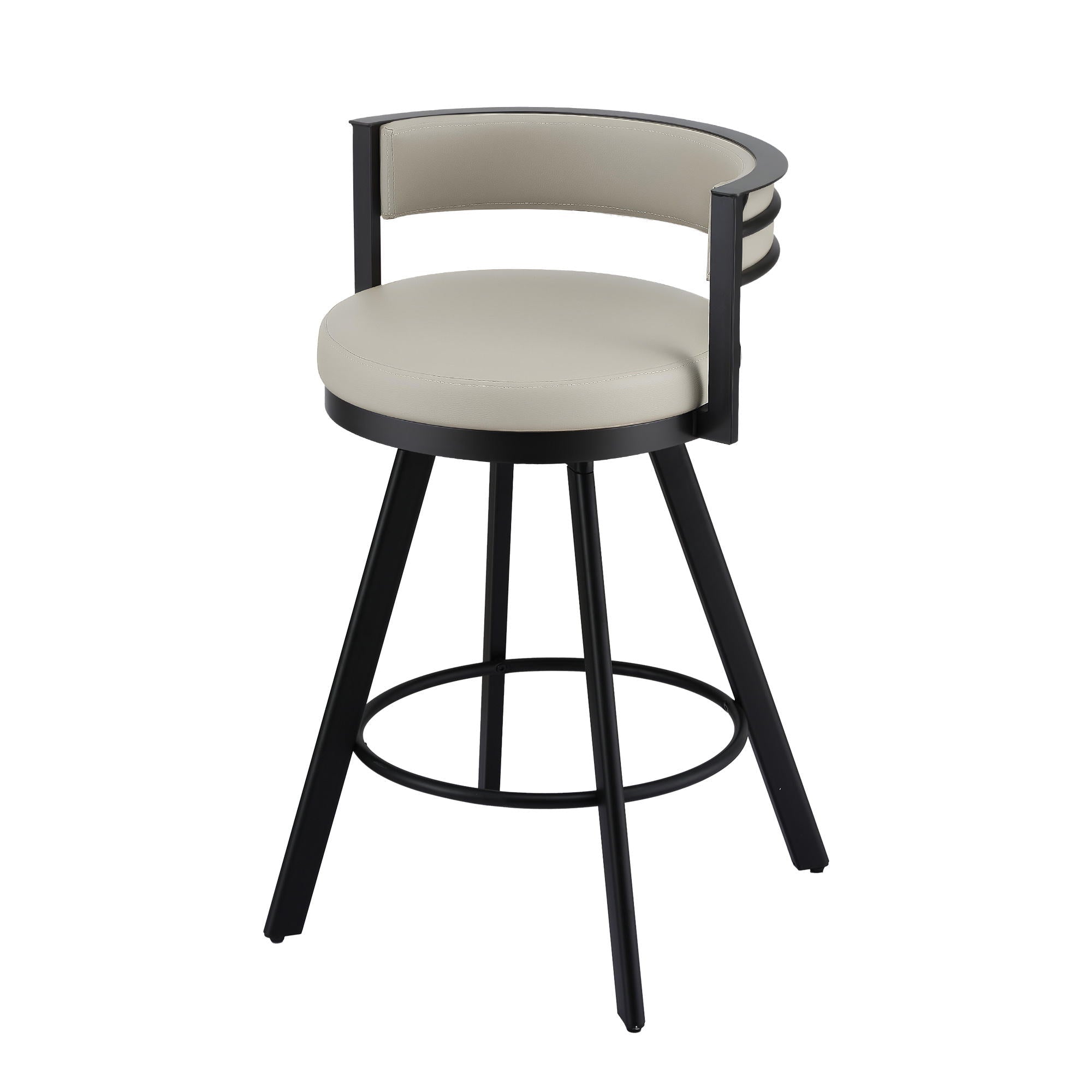 Swivel Bar Stool with Metal Frame and PU Leather Seat - Beige - Furniture > Bar Stools & Chairs > Table & Bar Stools - Rivercity House & Home Co. (ABN 18 642 972 209) - Affordable Modern Furniture Australia
