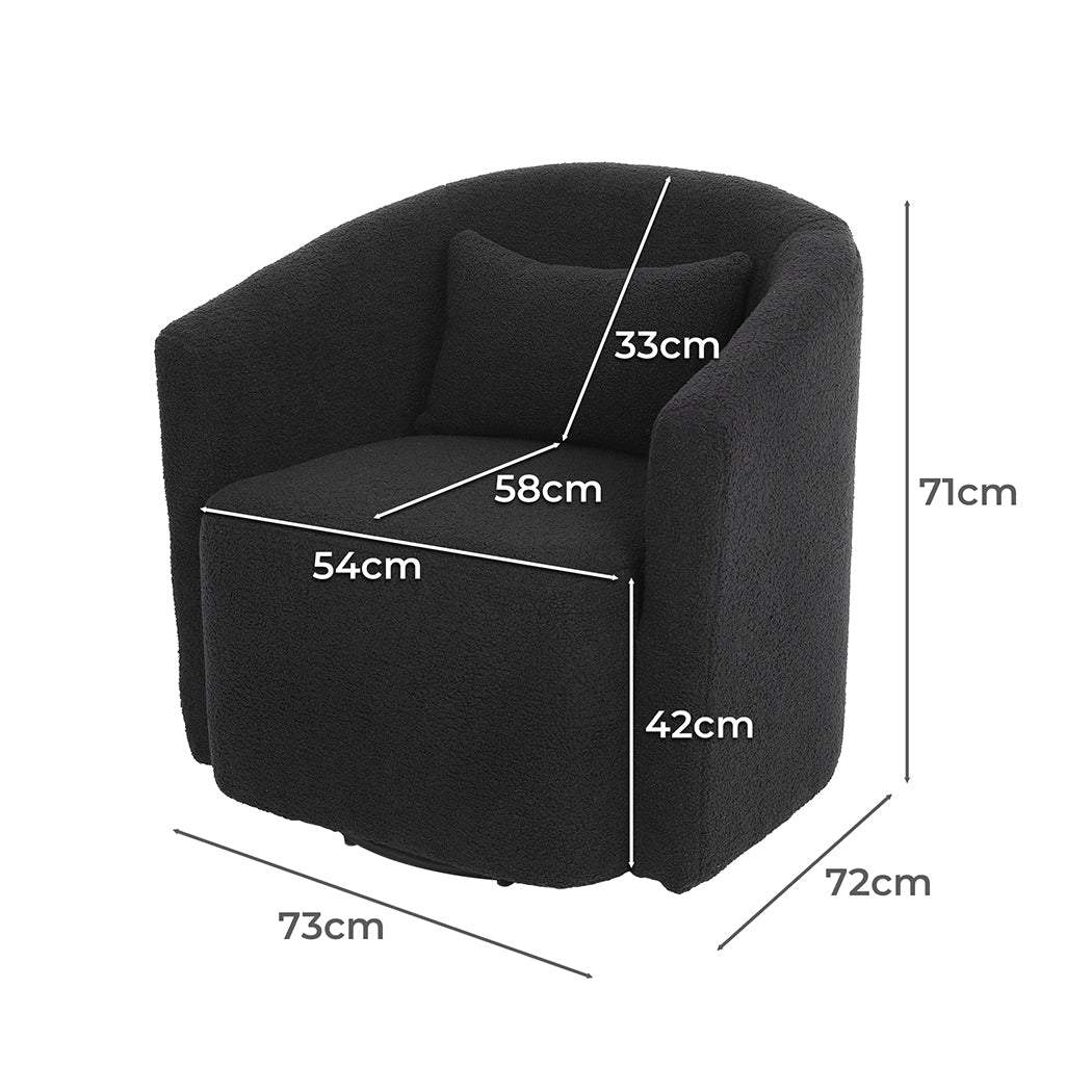 Swivel Fleece Rocking Chair with Sherpa Fleece Upholstery - Grey - Rivercity House & Home Co. (ABN 18 642 972 209) - Affordable Modern Furniture Australia