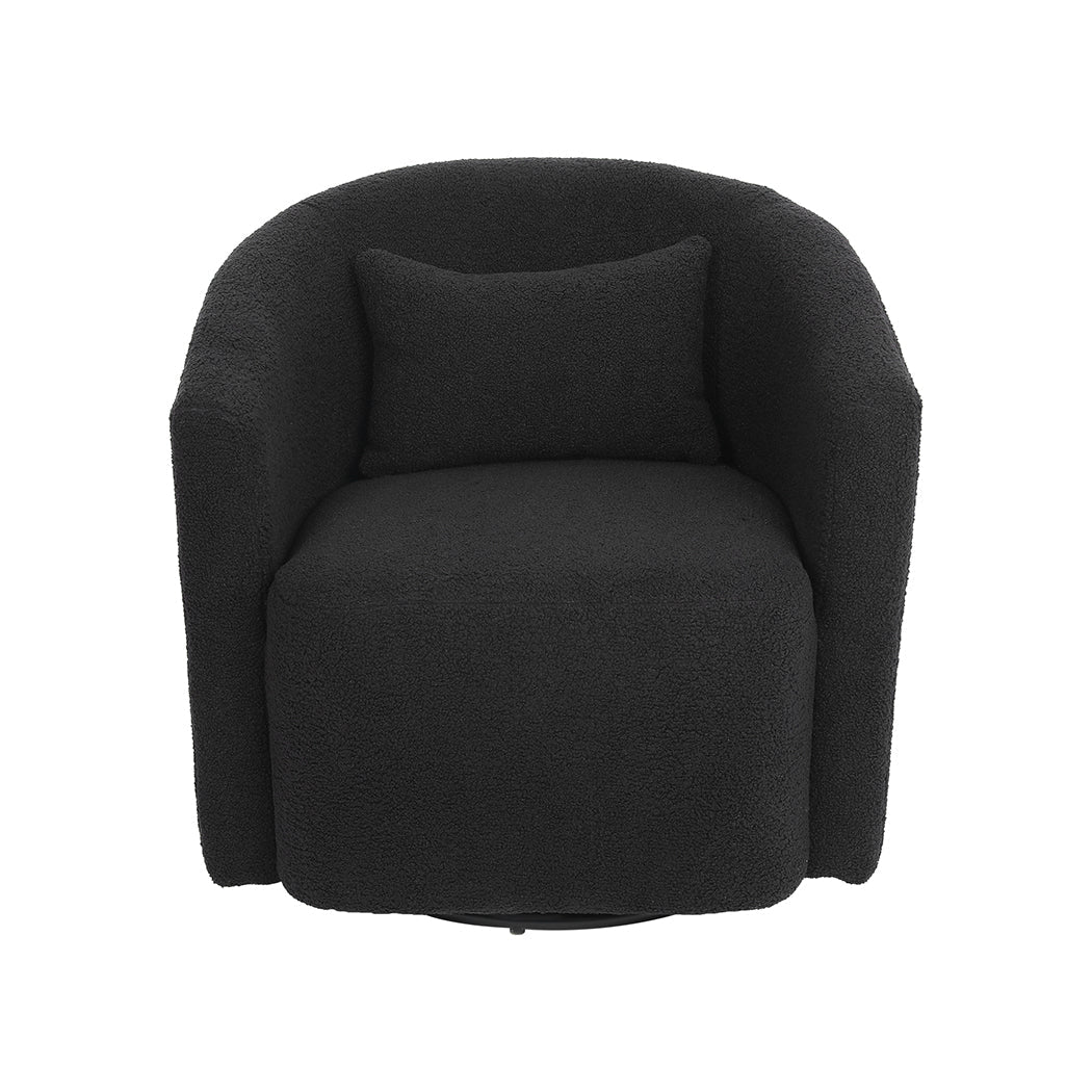 Swivel Fleece Rocking Chair with Sherpa Fleece Upholstery - Grey - Rivercity House & Home Co. (ABN 18 642 972 209) - Affordable Modern Furniture Australia