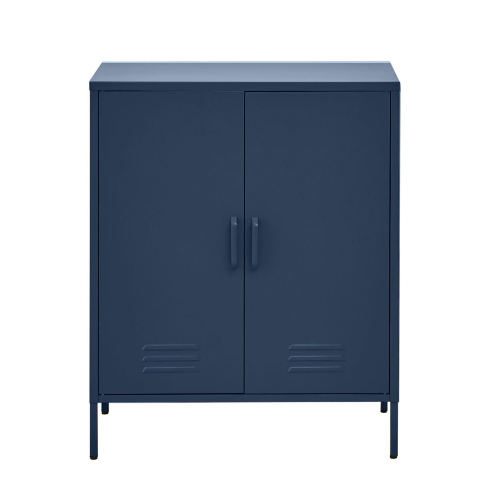 Tall Metal Locker Style Buffet Sideboard Cabinet - Blue - Furniture > Living Room - Rivercity House & Home Co. (ABN 18 642 972 209) - Affordable Modern Furniture Australia