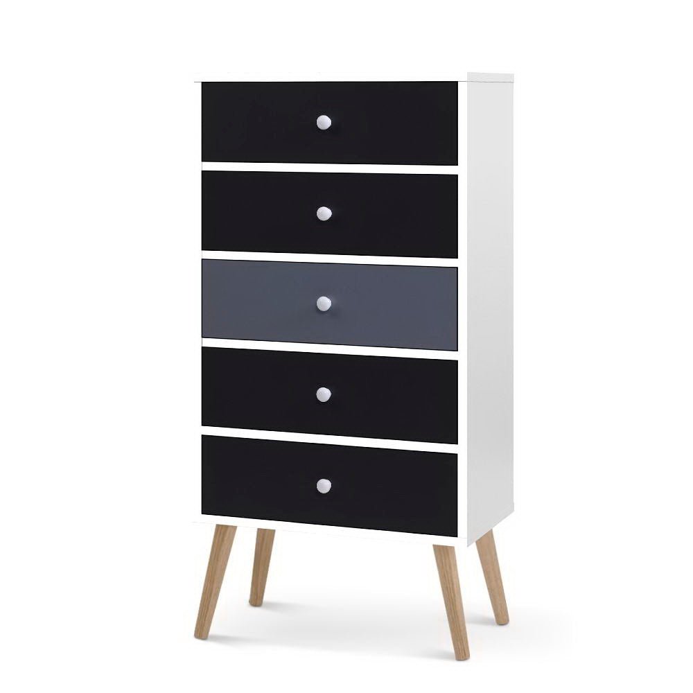 Tallboy Chest Of 5 Drawers - Rivercity House & Home Co. (ABN 18 642 972 209) - Affordable Modern Furniture Australia