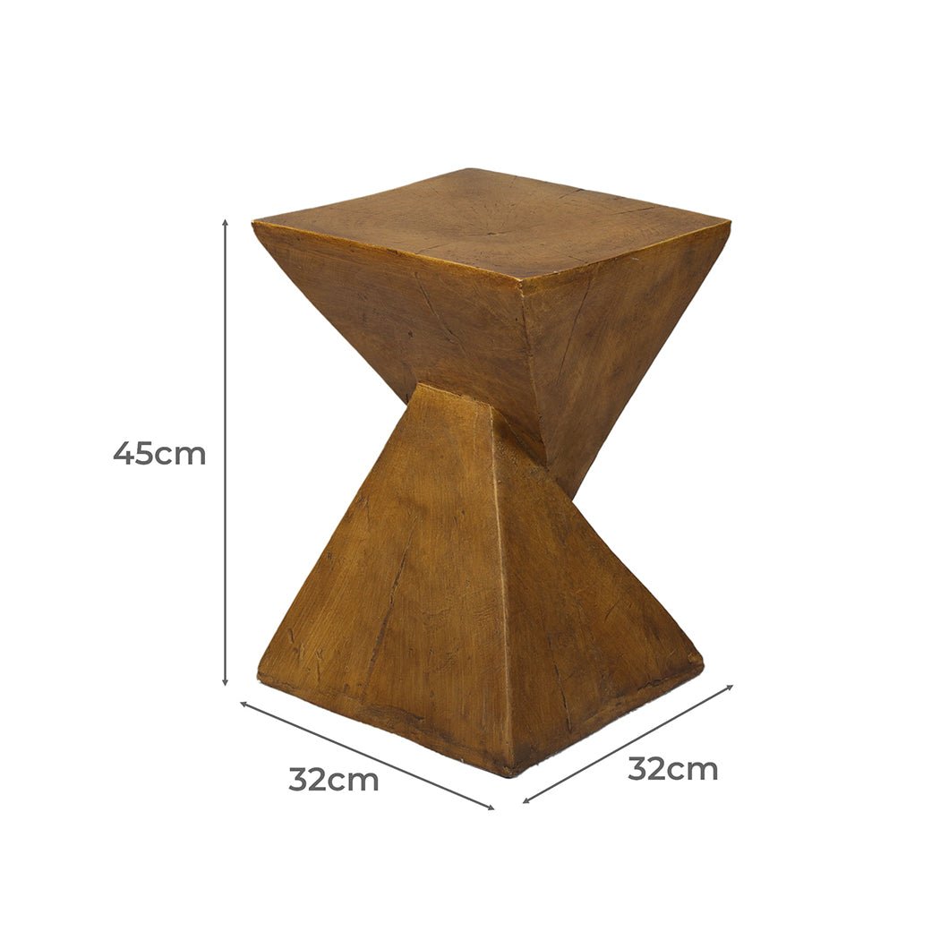 Terrazzo Magnesia Side Table Coffee - Brown - Rivercity House & Home Co. (ABN 18 642 972 209) - Affordable Modern Furniture Australia