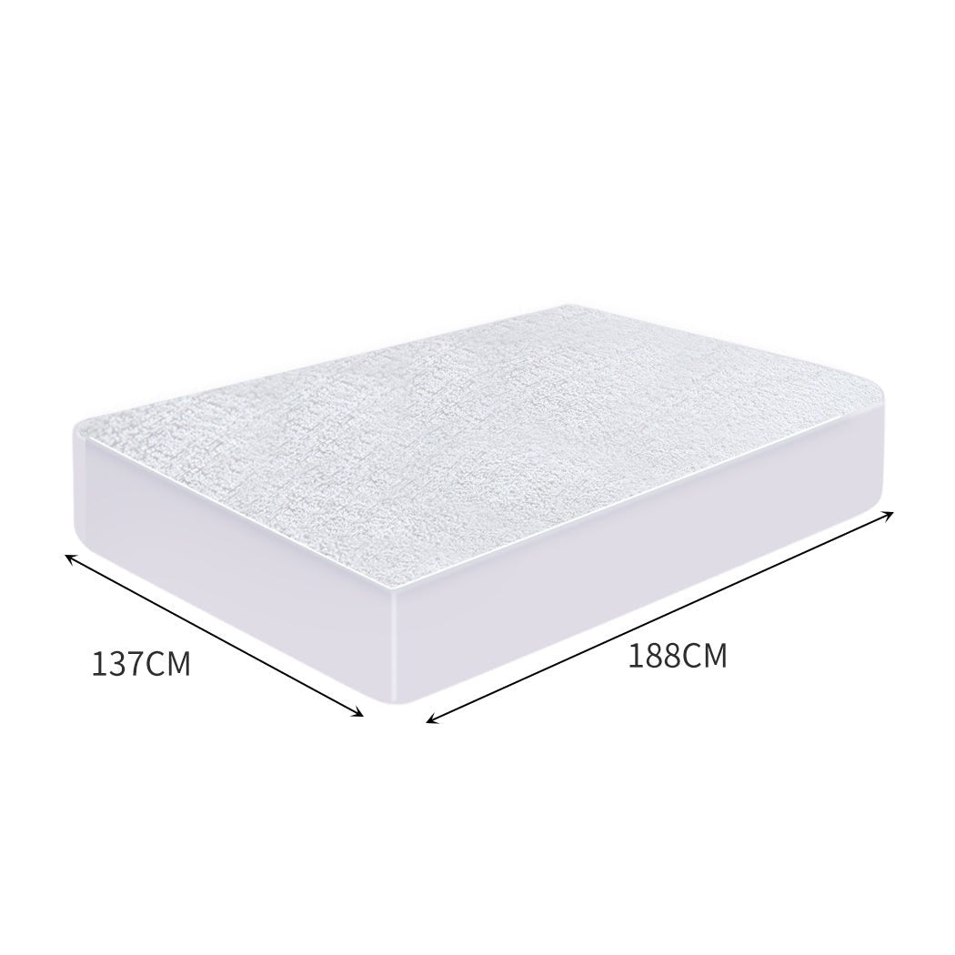 Terry Cotton Waterproof Fully Fitted Mattress Protector X - Large - White - Rivercity House & Home Co. (ABN 18 642 972 209) - Affordable Modern Furniture Australia