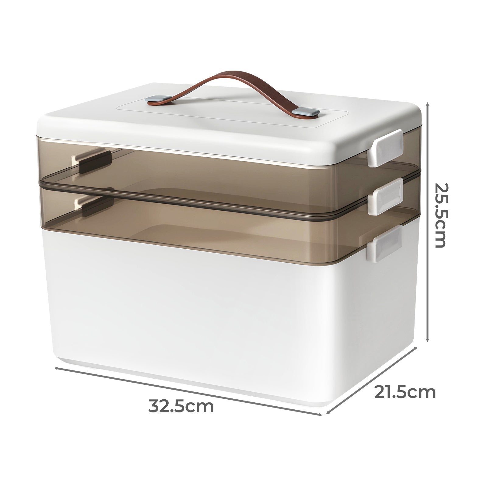 Three Layer Medical Storage Box with Adjustable Compartments - White - Rivercity House & Home Co. (ABN 18 642 972 209) - Affordable Modern Furniture Australia