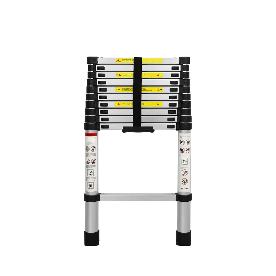 Traderight 3.2M Telescopic Multipurpose Ladder with Anti - Slip Steps - Silver - Rivercity House & Home Co. (ABN 18 642 972 209) - Affordable Modern Furniture Australia