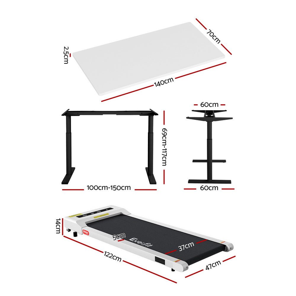 Treadmill Automatic Standing Desk with 360mm Electric Walking Pad - Furniture > Office > Desks - Rivercity House & Home Co. (ABN 18 642 972 209) - Affordable Modern Furniture Australia