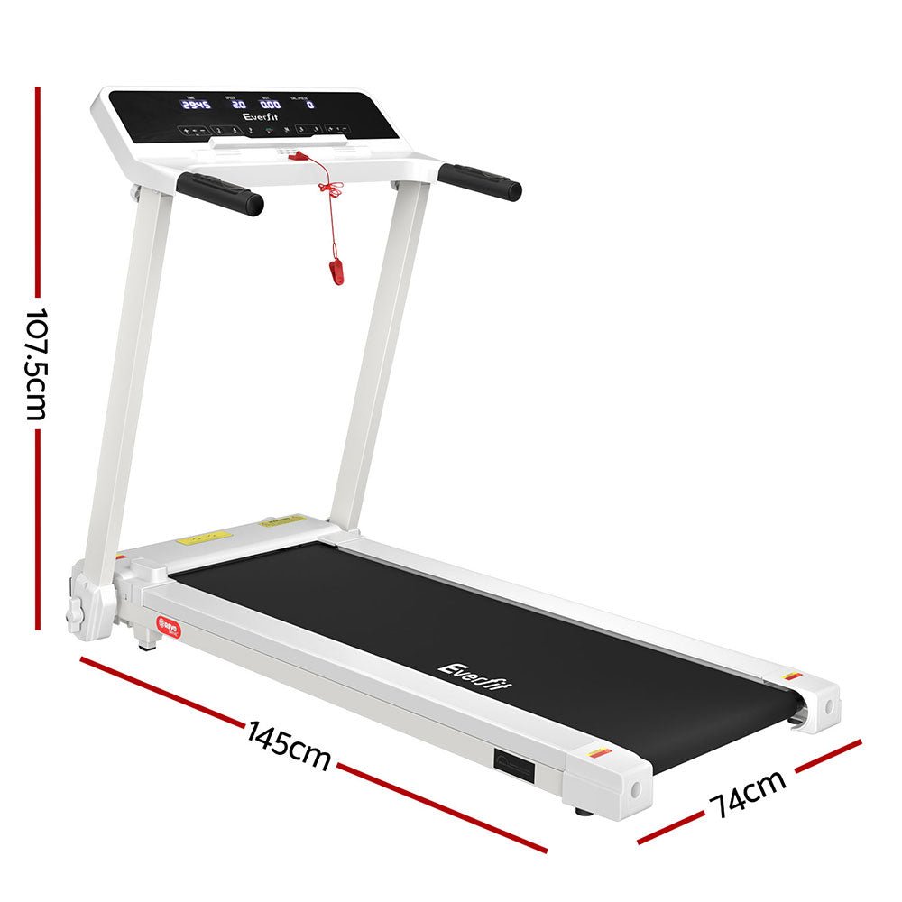 Treadmill Electric Home Gym Fitness Excercise Knob Foldable 420mm White - Sports & Fitness > Exercise, Gym and Fitness - Rivercity House & Home Co. (ABN 18 642 972 209) - Affordable Modern Furniture Australia