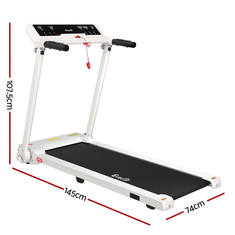Treadmill Electric Home Gym Fitness Excercise Knob Foldable 450mm White - Sports & Fitness > Exercise, Gym and Fitness - Rivercity House & Home Co. (ABN 18 642 972 209) - Affordable Modern Furniture Australia
