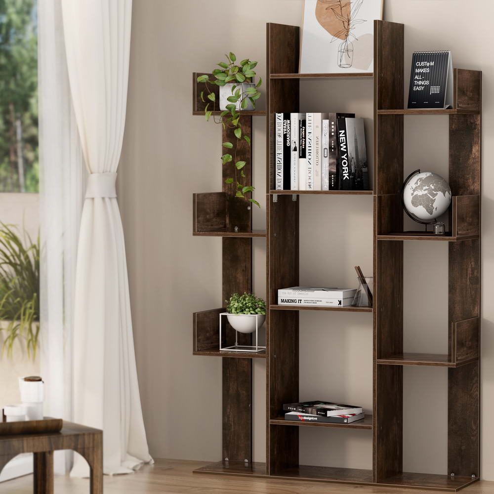 Tree - Shaped Bookshelf ROMI Walnut - Furniture > Bedroom - Rivercity House & Home Co. (ABN 18 642 972 209) - Affordable Modern Furniture Australia