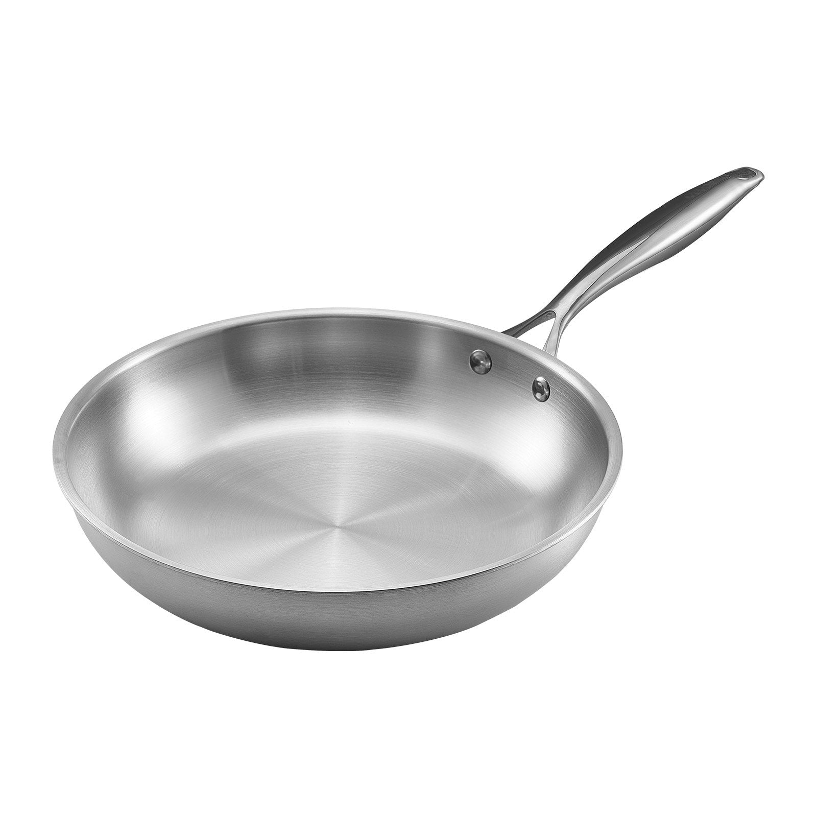 Tri - Ply Stainless Steel Frying Pan, 3 Piece (240, 280, 320 mm), Cooking Skillet with Heat - Resistant Handle, Chef's Kitchen Cookware, Oven, Gas, Electric, Induction, Dishwasher Compatible, Silver - Appliances > Kitchen Appliances > Food Warmers & Chafing Dishes - Rivercity House & Home Co. (ABN 18 642 972 209) - Affordable Modern Furniture Australia